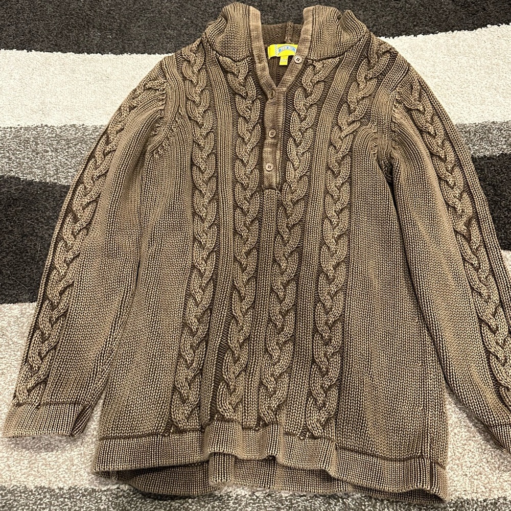 Cable Knit Brown Cardigan